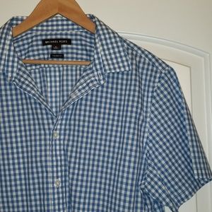 Michael Kors Short Sleeve Blue & White Shirt